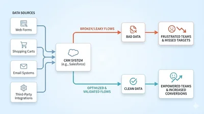 Data flowing into a CRM system